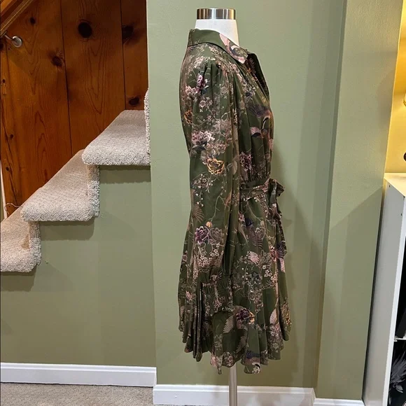 All Saints Keeley Peggy Dress 6 Mini Fit and Flare Crane Print - Picture 7 of 16